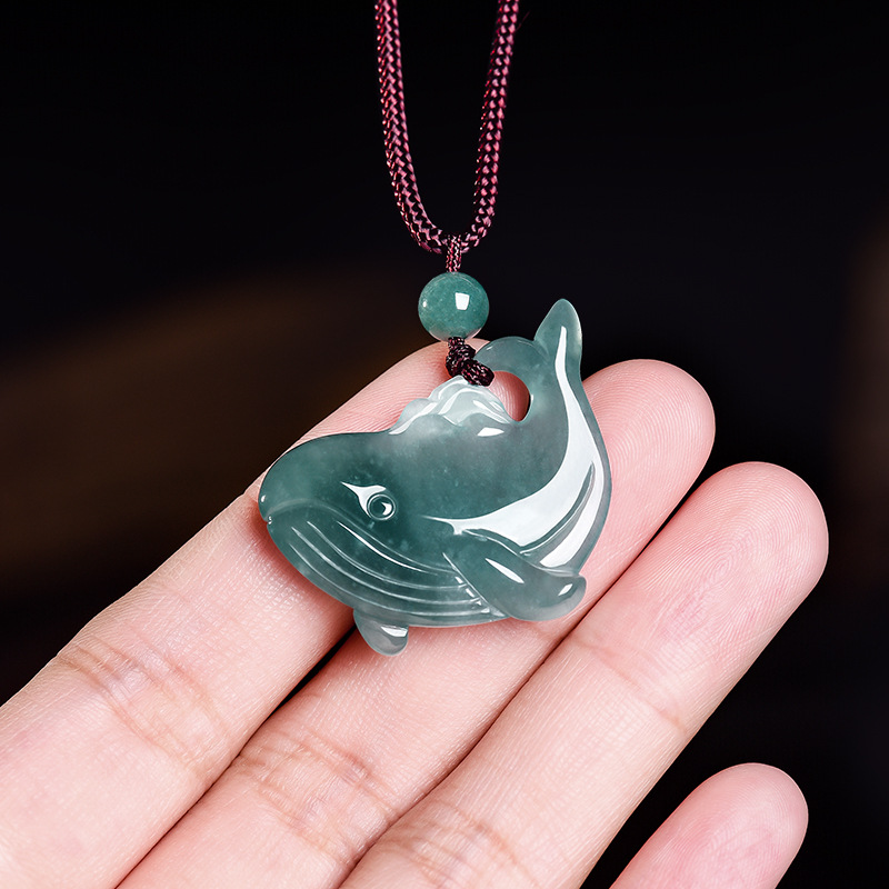 Necklace Pendant - Натуральный бирманский нефритовый кулон-подвеска в виде