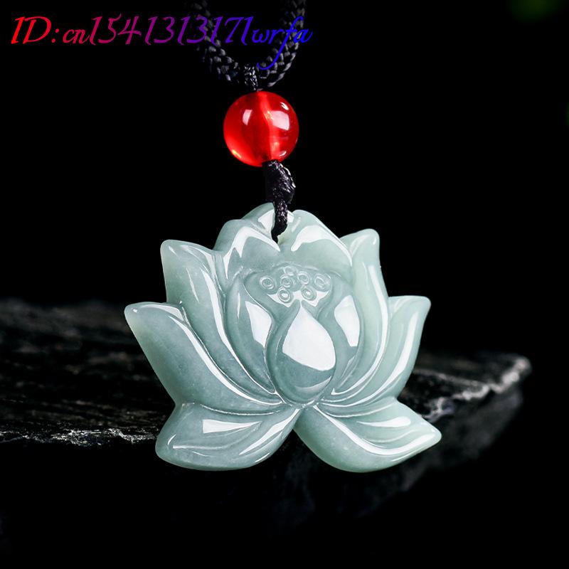 Necklace Pendant - Мьянма Жадеит Лотос Подвеска Ожерелье Очарование