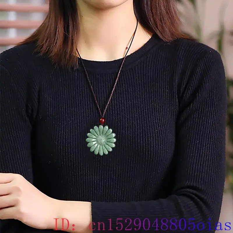 Зеленый жадеит подсолнечник, п – обзор и цена Necklace Pendant